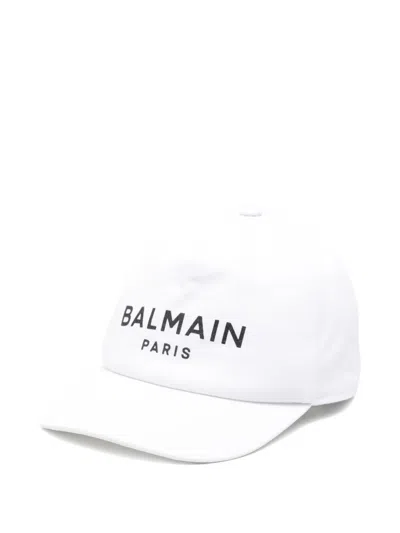 Balmain Kids' Logo Baseball Cap In White