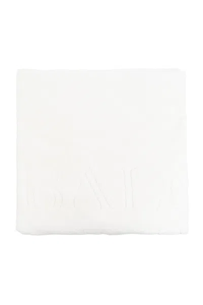 Balmain Logo Beach Towel In White
