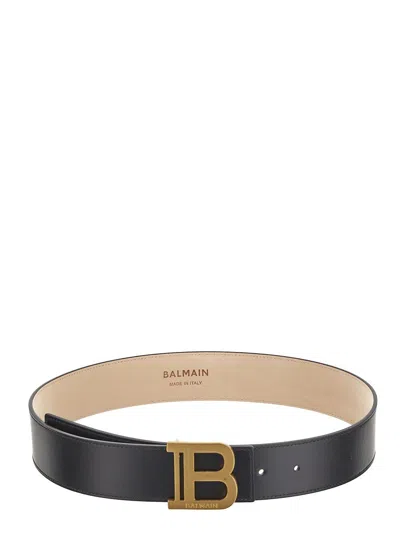 Balmain Logo Belt In Black