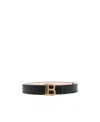 Balmain Black Smooth Calfskin B-belt Belt In Black