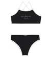 Balmain Logo-print Bikini Set In Black
