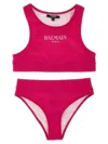 Balmain Logo Bikini In Fuchsia