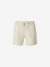 Balmain Logo Boxer Swimsuit In Light Yellow