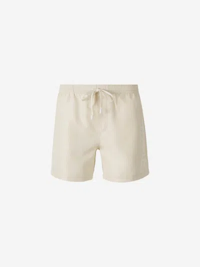 Balmain Logo Boxer Swimsuit In Light Yellow