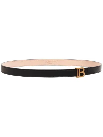 Balmain Logo-buckle Belt In Black