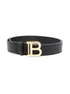 Balmain Logo-buckle Belt In Black