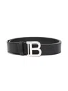 Balmain Logo-buckle Leather Belt In Black