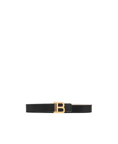 Balmain Logo-buckle Belt In Black