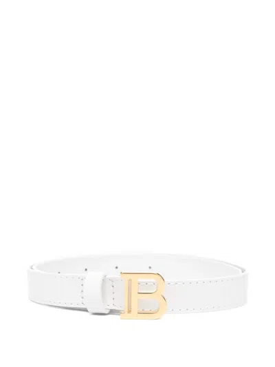 Balmain Kids' Logo-buckle Belt In White