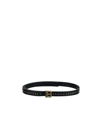 Balmain Logo Buckle-fastening Belt In Black