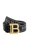 Balmain Logo-buckle Leather Belt In Black
