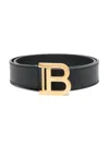 Balmain Logo-buckle Leather Belt In Black