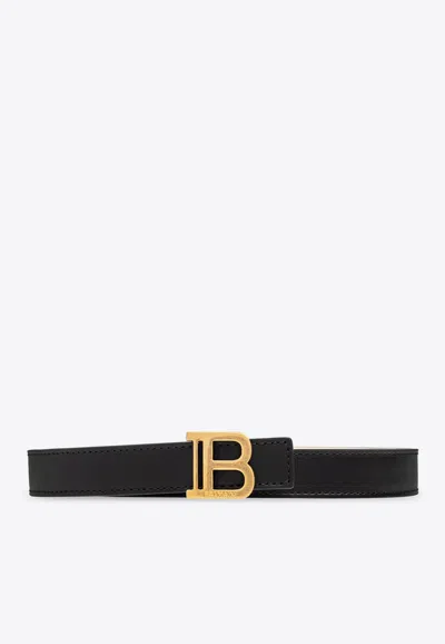 Balmain Logo Buckle Belt In Black