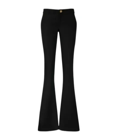 Balmain Logo Button Casual Pants In Black