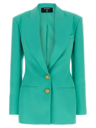 BALMAIN BALMAIN LOGO BUTTON DOUBLE-BREASTED BLAZER