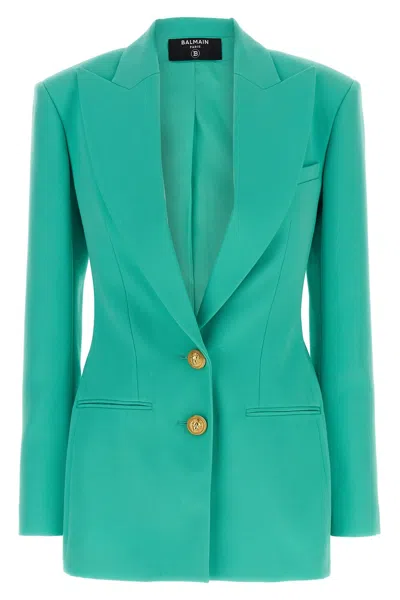 BALMAIN BALMAIN LOGO BUTTON DOUBLE-BREASTED BLAZER