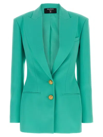 Balmain Logo Button Double-breasted Blazer