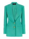 Balmain Tailored Long Sleeve Wool Blazer Minidress In Light Blue