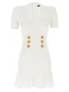 Balmain White Hardware Minidress In White