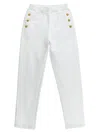 Balmain Logo Button Joggers In White