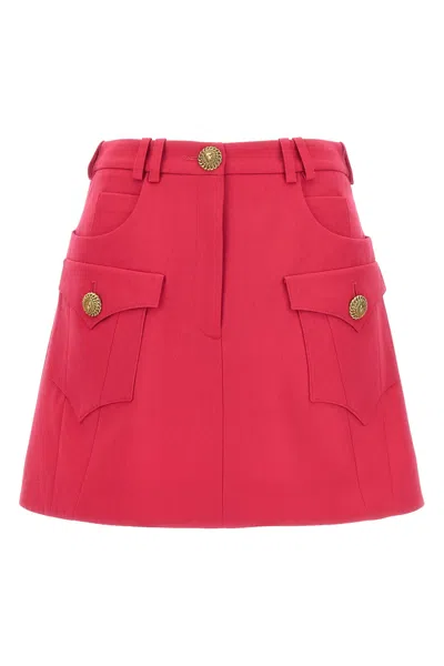 BALMAIN BALMAIN LOGO BUTTON MINI SKIRT