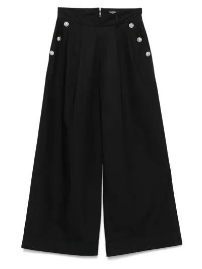 Balmain Kids' Logo-button Palazzo Pants