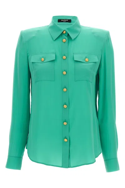 Balmain Logo Button Shirt
