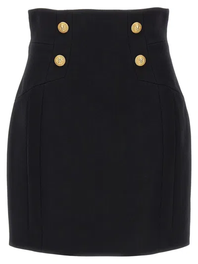 Balmain Logo Button Skirt Skirts Black
