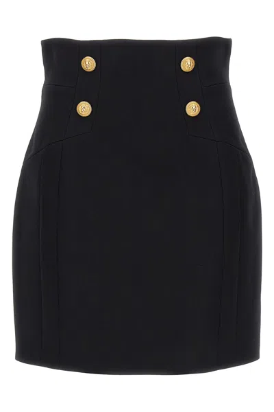 BALMAIN LOGO BUTTON SKIRT
