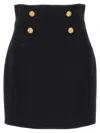 Balmain 4-button Grand De Poudre Mini Skirt In Black