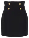Balmain 4-button Grand De Poudre Mini Skirt In Black