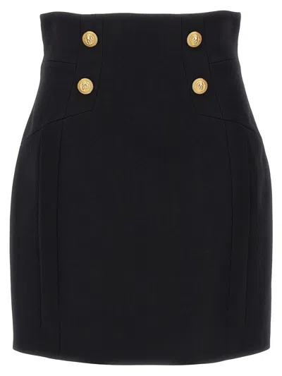 BALMAIN BALMAIN LOGO BUTTON SKIRT