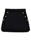 Balmain Logo-button Skirt In Black
