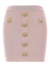 Balmain High-rise Knitted Miniskirt In Nude & Neutrals
