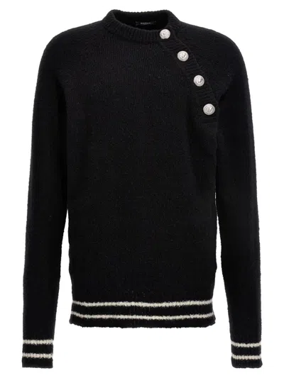 Balmain Virgin Wool And Cashmere Pullover In Nero