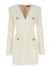 BALMAIN BALMAIN LOGO BUTTON TWEED DRESS