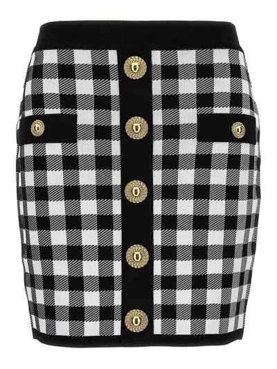 BALMAIN FALDA SEMILARGA - BLANCO