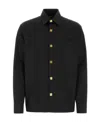 Balmain Men's Noir Monogram-button Cotton Shirt In Black