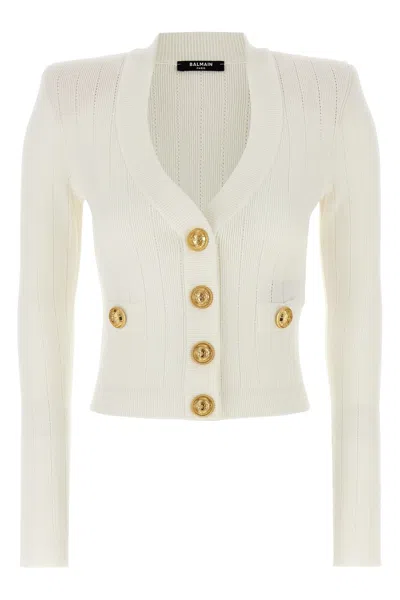 Balmain Logo Buttons Cardigan