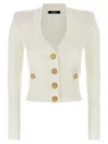 Balmain Women Buttoned V-necked Cardigan