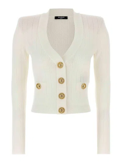 BALMAIN LOGO BUTTONS CARDIGAN