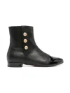 Balmain Logo-buttons Detailed Ankle Boots In Black