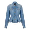 Balmain Peplum Denim Jacket