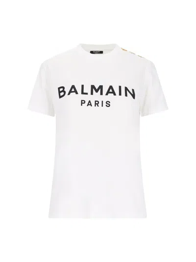 BALMAIN LOGO BUTTONS T-SHIRT