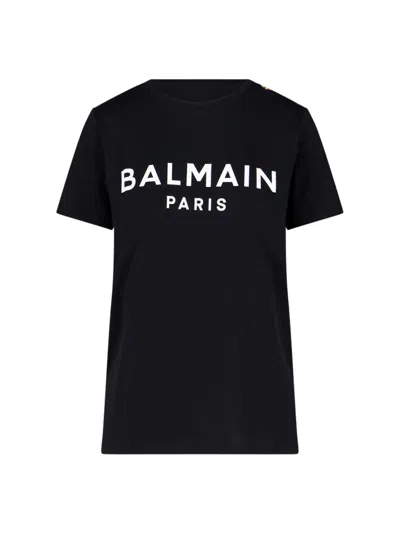 BALMAIN LOGO BUTTONS T-SHIRT