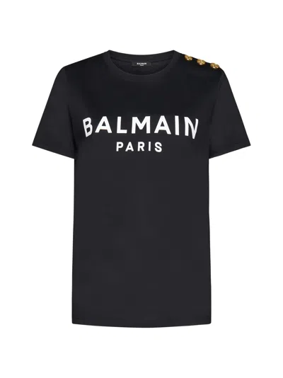 BALMAIN LOGO BUTTONS T-SHIRT