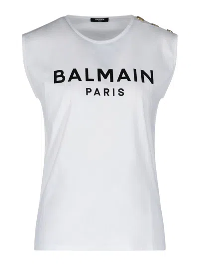 BALMAIN TOP - BLANCO