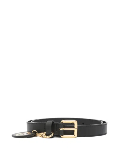 Balmain Kids' Logo-charm Buckle Belt In Black