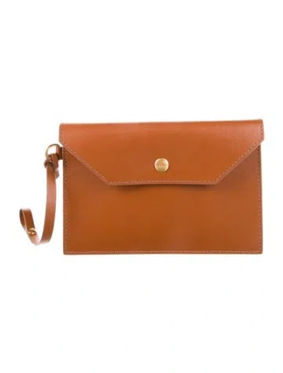 Pre-owned Balmain Logo Cosmetic Bag In Brown