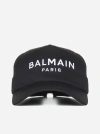BALMAIN LOGO COTTON BASEBALL CAP
